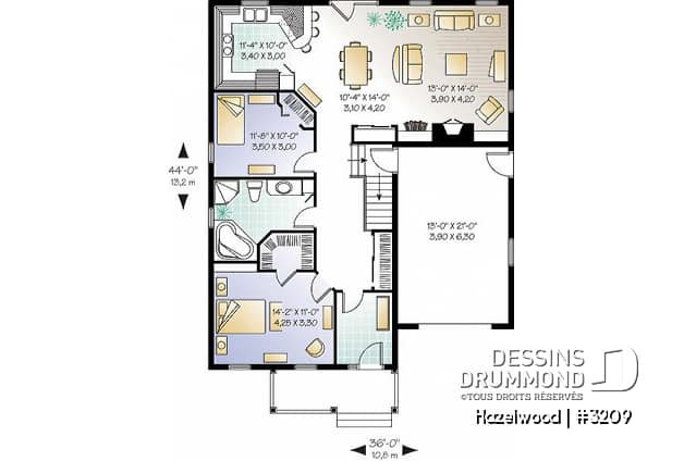 Rez-de-chaussée - Modèle 1 étage avec garage, vestibule, 2 chambres, cuisine, salle à dîner et salon à l'arrière, foyer - Hazelwood