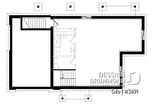 Sous-sol - Plan de maison scandinave 3 à 4 chambres, planchers inversés (chambres au RDC et reste à l'étage) - Oslo