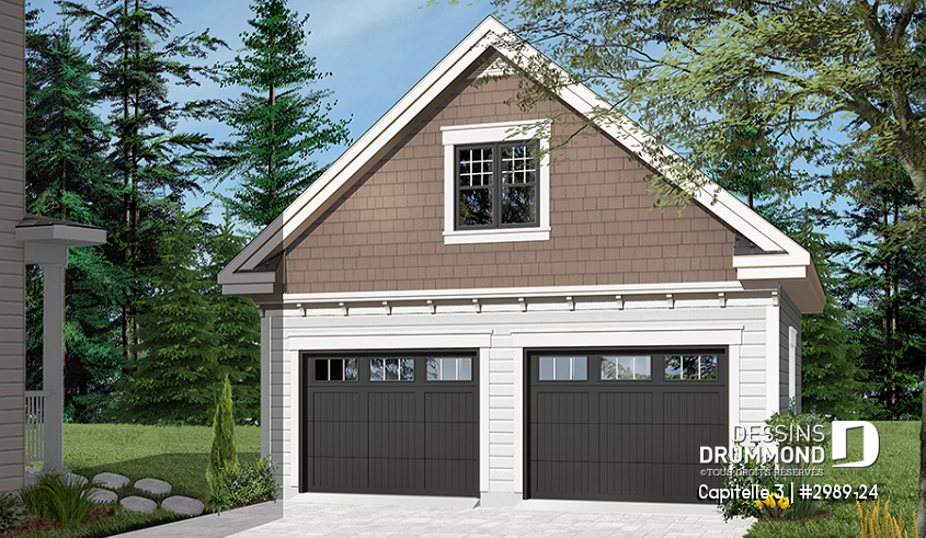 Version couleur no. 1 - Vue avant - Grand garage double avec 324 pi2 d'espace boni aménageable à l'étage! - Capitelle 3