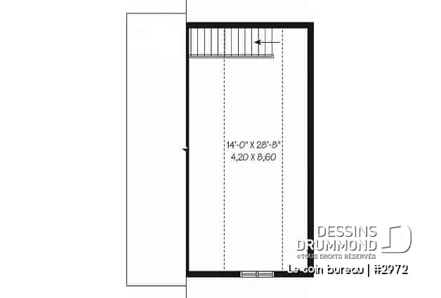 Étage - Plan de garage détaché avec possibilité d'un bureau à l'étage, et établi au rez-de-chaussée - Le coin bureau