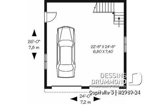 Rez-de-chaussée - Grand garage double avec 324 pi2 d'espace boni aménageable à l'étage! - Capitelle 3