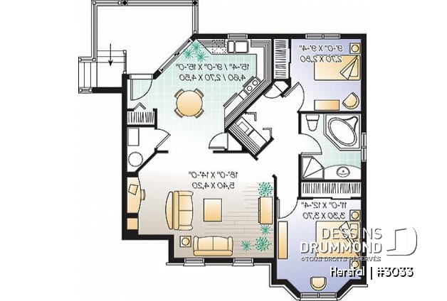 Sous-sol - Plan de triplex, 2 chambres & 1 terrasse dans chaque logement - Herstal