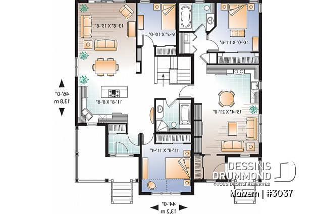 Rez-de-chaussée - Plan de maison intergénérationnelle abordable ou petit jumelée, une et deux chambres,entrée distincte - Malvern