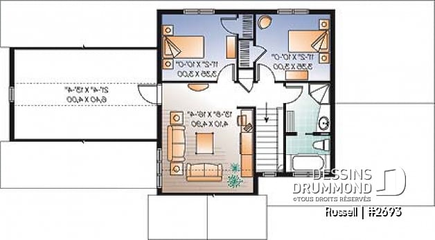 Étage - Maison champêtre simple, 3 à 4 chambres, garage double, espace boni & 2 séjours, beaucoup de lumière - Russell