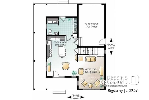 Rez-de-chaussée - Plan de maison champêtre avec option de 2 ou 3 chambres, belle lumière naturelle, garage - Larch Lake