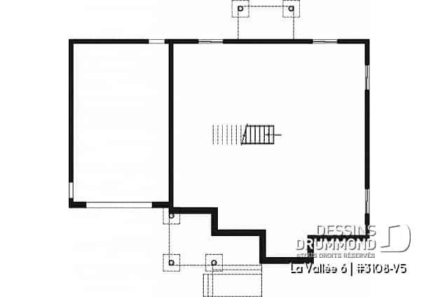 Sous-sol - Plan de maison à étage, 3 chambres et bureau à la maison, garage, aire ouverte à l'arrière, vestiaire - La Vallée 6