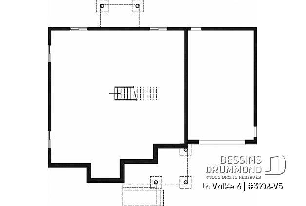 Sous-sol - Plan de maison à étage, 3 chambres et bureau à la maison, garage, aire ouverte à l'arrière, vestiaire - La Vallée 6