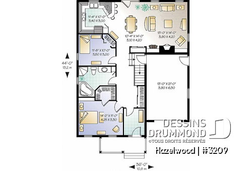 Rez-de-chaussée - Modèle 1 étage avec garage, vestibule, 2 chambres, cuisine, salle à dîner et salon à l'arrière, foyer - Hazelwood