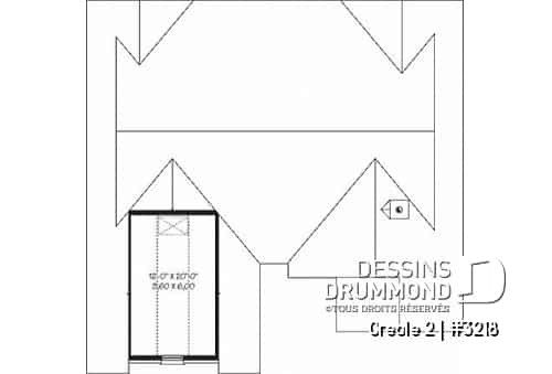 Rangement boni - Bungalow style rustique, 3 chambres, garage avec espace boni au-dessus - Creole 2