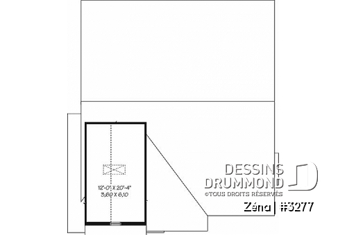 Rangement boni - Plan de maison de style Craftsman, salle de séjour avec foyer et coin bureau, chambre maître avec walk-in - Zéna