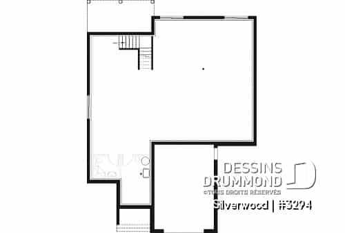 Sous-sol - Plan de plain-pied 3 chambres avec garage, salle de lavage au r-d-c, plafond cathedral salon et salle à manger - Silverwood