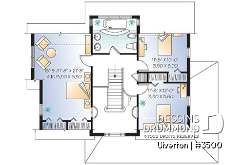 Étage - Maison à étage champêtre rustique, 3 grandes chambres, boudoir en dînette, panoramique - Ulverton