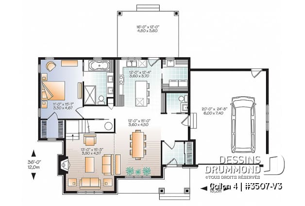 Rez-de-chaussée - Maison style transitionnel, grand espace boni à l'étage, îlot central, buanderie / garde-manger - Gailon 4