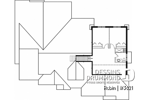 Étage - Plan de maison 3 à 6 chambres + bureau, garage double, vestiaire, garde-manger suite des maîtres - Robin