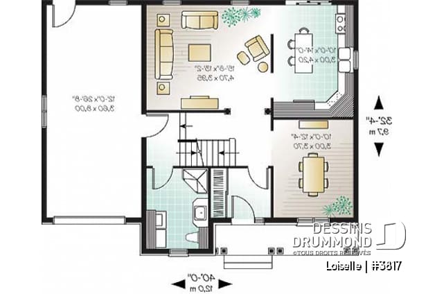 Rez-de-chaussée - Plan d'inspiration anglaise, salle à manger formelle, maîtres avec grand walk-in, 3 chambre, garage - Loiselle