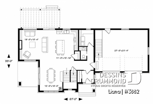 Rez-de-chaussée - 3 chambres 2 salles de bain, maison contemporaine, terrasses couvertes, suite des maîtres, garage double - Liana