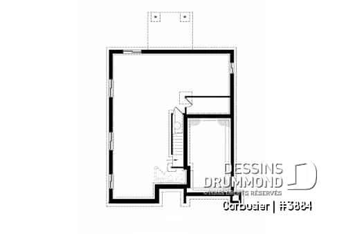 Sous-sol - Modèle contemporain, 4 chambres, 3 salles de bain, bureau à domicile, grande cuisine et aire ouverte - Corbusier