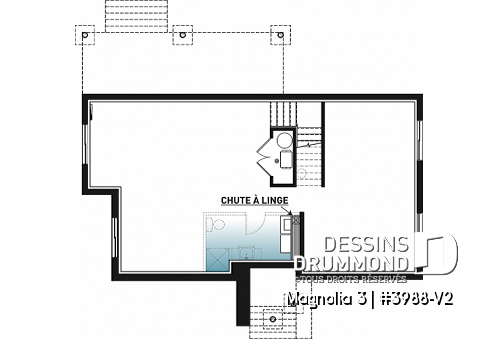 Sous-sol - Plan de maison moderne cubique 4 chambres, plafond à 9' au rez-de-chaussée, aire ouverte, vestiaire - Magnolia 3