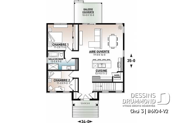 Rez-de-chaussée - Petite maison très économique avec terrasse couverte, 4 chambres, cuisine avec garde-manger - Chai 3