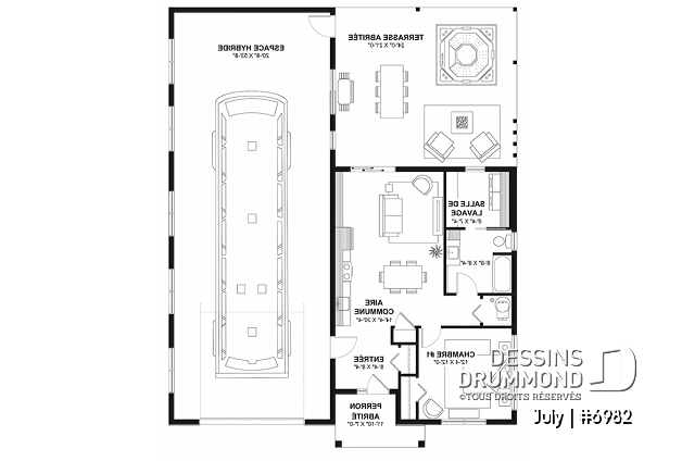 Rez-de-chaussée - Petite maison champêtre avec garage attaché pour VR, et une chambre OU option sans garage, avec 3 chambres - July