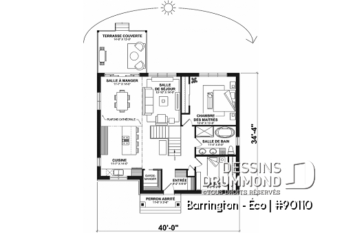 Rez-de-chaussée - Plain-pied farmhouse 2 à 4 chambres, sous-sol entièrement aménagé, terrasse couverte, garde-manger, vestiaire - Barrington - Éco