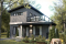 Vue avant - MODÈLE DE BASE - Plan de petite maison moderne 2 chambres + bureau, cuisine compacte avec îlot et garde-manger, grande terrasse - Joshua 3