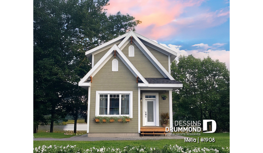 Photo Vue avant du plan de maison unifamiliale 1908 Photo Vue avant - Melia