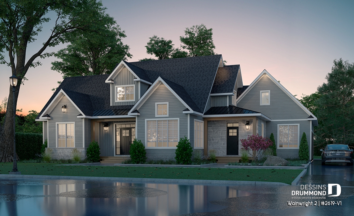Vue avant - MODÈLE DE BASE - Magnifique maison classique avec 3 chambres dont une belle suite parentale au rez-de-chaussée - Wainwright 2
