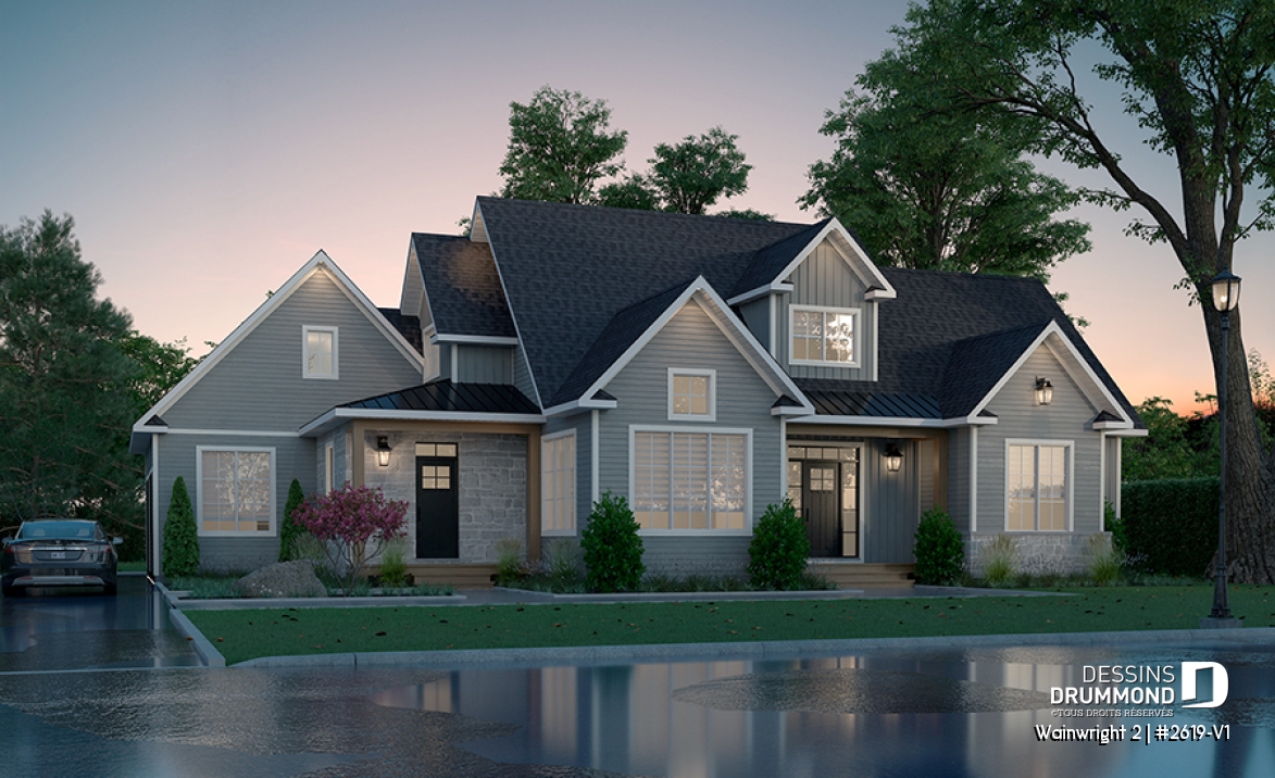 Vue avant - MODÈLE DE BASE - Magnifique maison classique avec 3 chambres dont une belle suite parentale au rez-de-chaussée - Wainwright 2