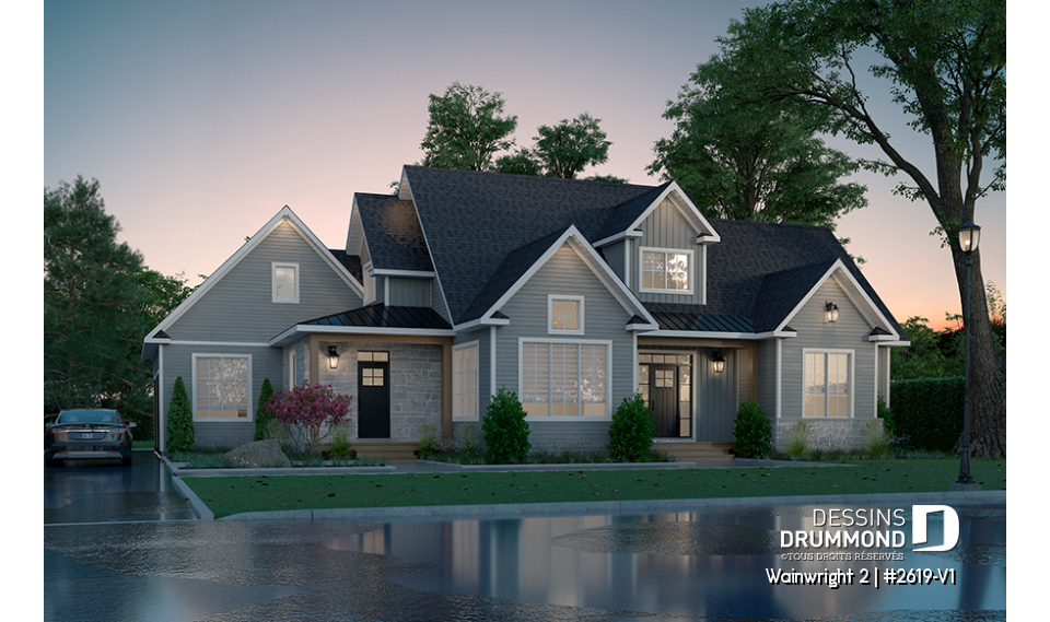 Vue avant - MODÈLE DE BASE - Magnifique maison classique avec 3 chambres dont une belle suite parentale au rez-de-chaussée - Wainwright 2