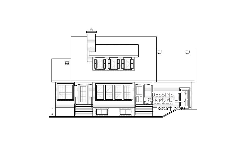 Élévation arrière - Baker