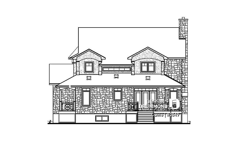 Élévation arrière - Canne