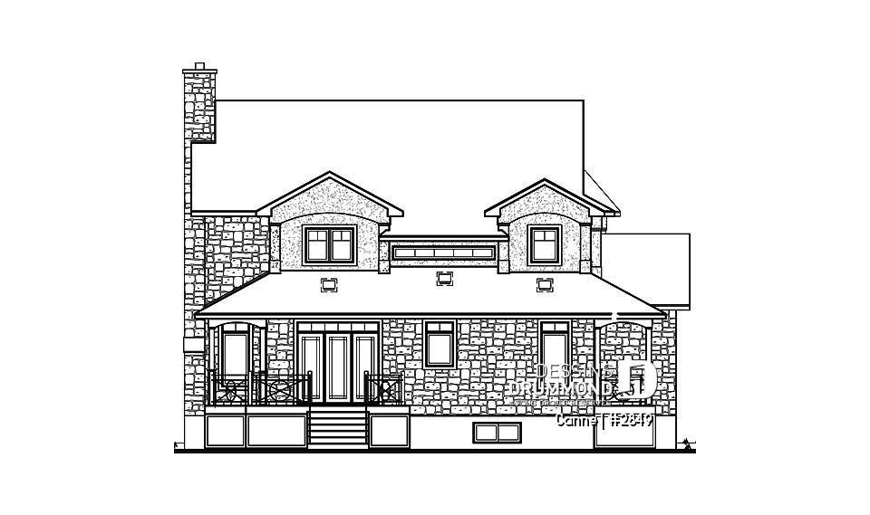 Élévation arrière - Canne