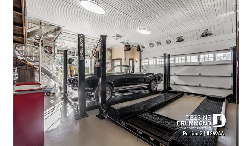 Photo Garage du plan de maison unifamiliale 2896A Photo Garage - Portico 2