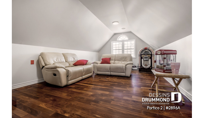 Photo Pièce boni du plan de maison unifamiliale 2896A Photo Pièce boni - Portico 2