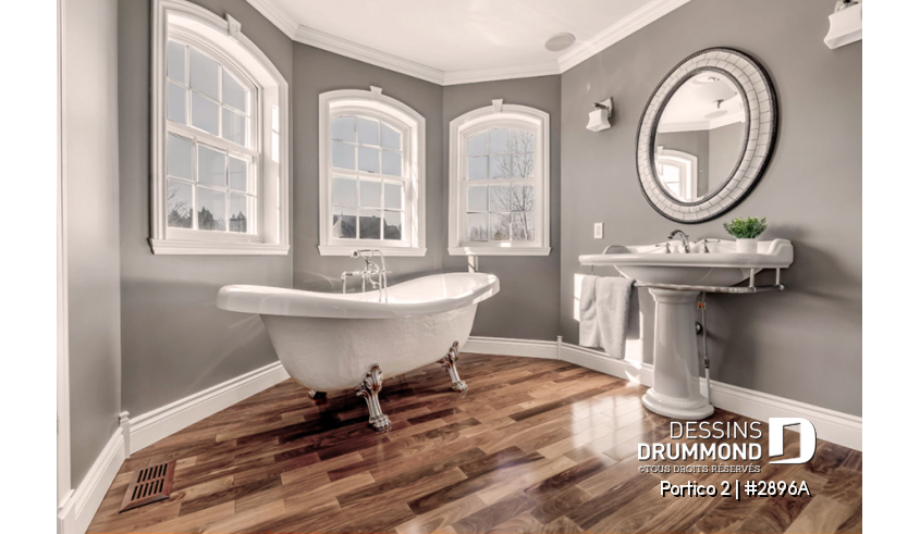 Photo Salle de bain du plan de maison unifamiliale 2896A Photo Salle de bain - Portico 2