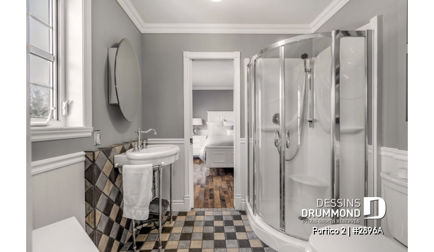 Photo Salle de bain du plan de maison unifamiliale 2896A Photo Salle de bain - Portico 2