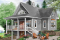 Vue arrière - MODÈLE DE BASE - Plan de maison / chalet, superbe suite des maîtres au rdc, plancher ouvert, mezzanine, fondation rez-de-jardin - Drummond Vistas