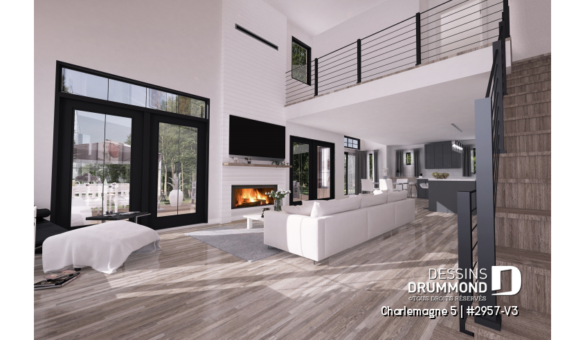 Vue intérieure du plan de maison unifamiliale 2957-V3 Vue intérieure - Charlemagne 5