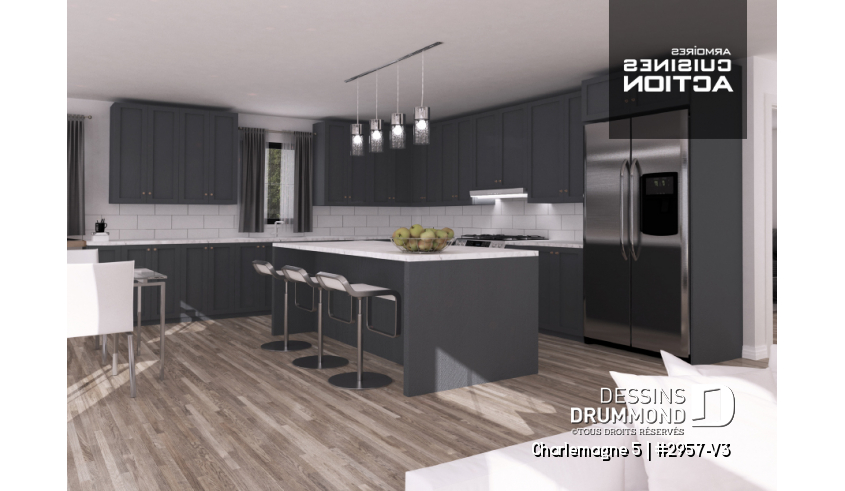 Vue intérieure du plan de maison unifamiliale 2957-V3 Vue intérieure - Charlemagne 5