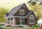 Vue avant - MODÈLE DE BASE - Plan de Cottage abordable, 2 à 3 chambres, galerie abritée, plafond cathédrale au séjour, mezzanine à l'étage - Celeste 
