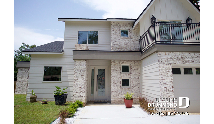 Photo Vue avant du plan de maison unifamiliale 3723-DJG Photo Vue avant - Azalée