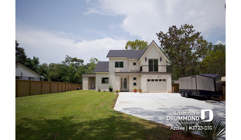 Photo Vue avant du plan de maison unifamiliale 3723-DJG Photo Vue avant - Azalée