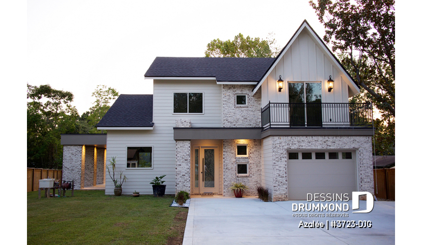Photo Vue avant du plan de maison unifamiliale 3723-DJG Photo Vue avant - Azalée