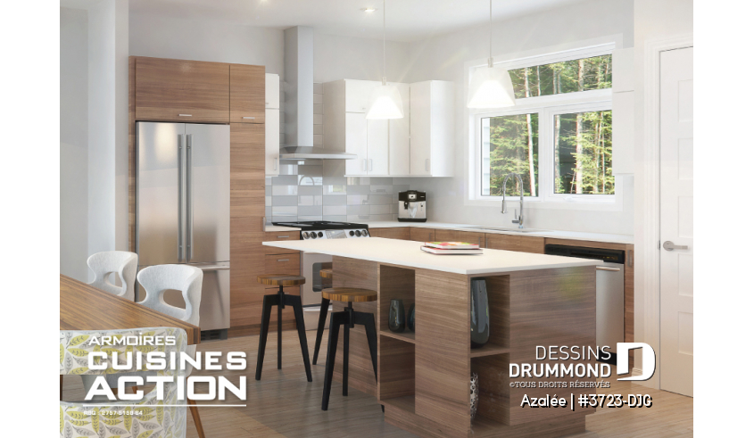 Vue intérieure du plan de maison unifamiliale 3723-DJG Vue intérieure - Azalée