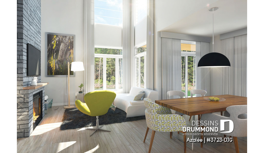 Vue intérieure du plan de maison unifamiliale 3723-DJG Vue intérieure - Azalée