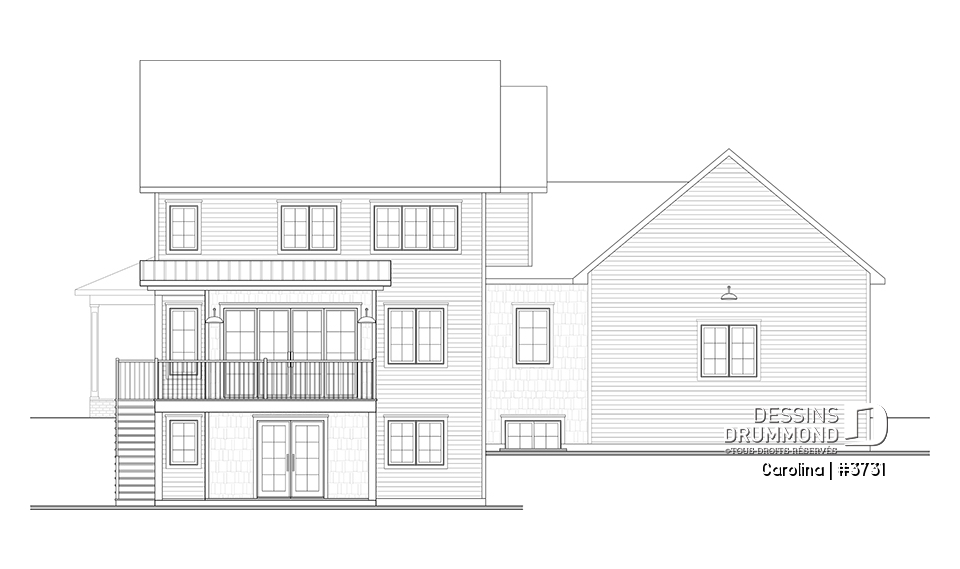 Élévation arrière - Carolina