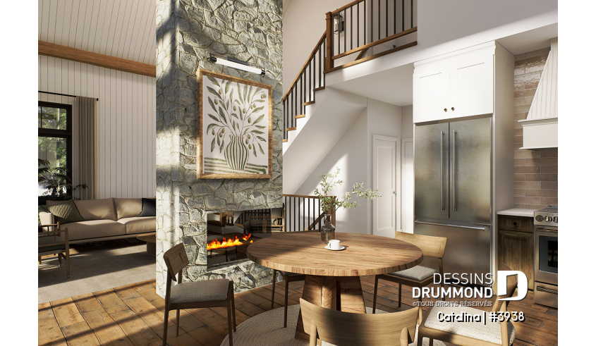 Photo Salle à manger du plan de maison unifamiliale 3938 Photo Salle à manger - Catalina