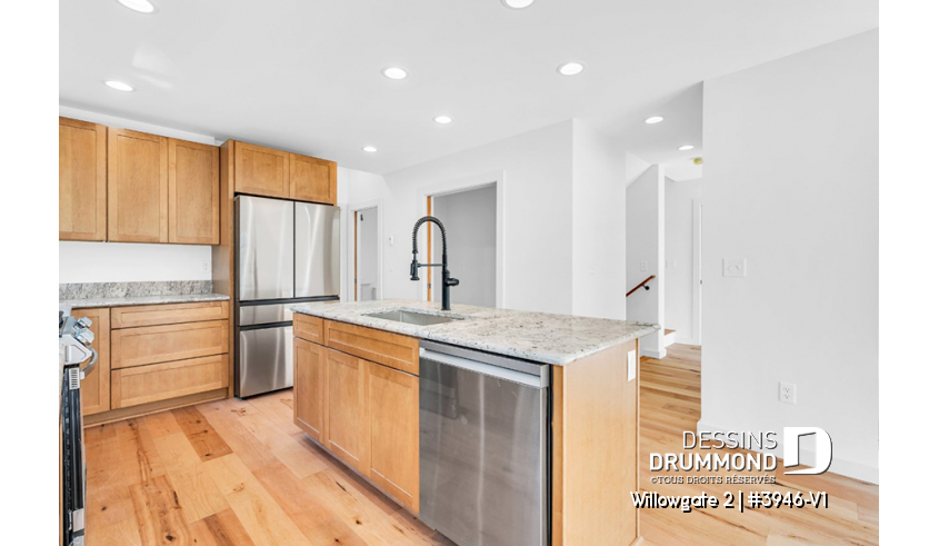 Photo Cuisine du plan de maison unifamiliale 3946-V1 Photo Cuisine - Willowgate 2