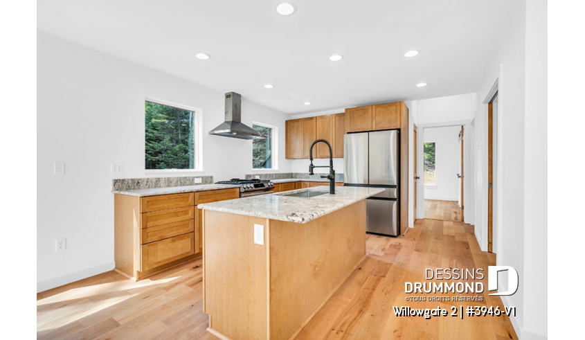 Photo Cuisine du plan de maison unifamiliale 3946-V1 Photo Cuisine - Willowgate 2